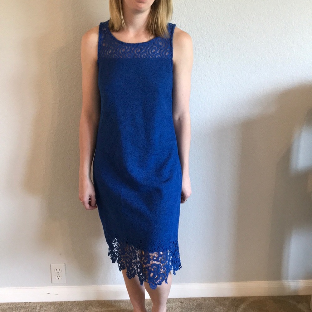Royal blue lace dress
